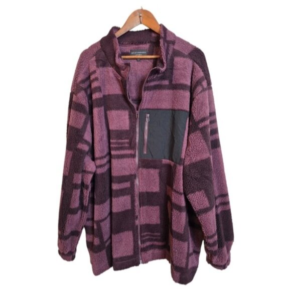 No Boundaries Other - No Boundaries Mens Sherpa Oversized Trucker Jacket Multicolor Full Zip 3XL